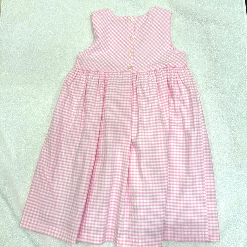 Confiture - Girl’s Duck Pinafore Dress - Pink Gingham - Size: 5Y - Picture 4 of 5